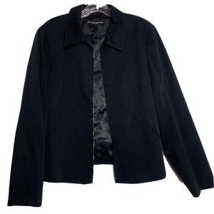 Vintage Escada Sport Blazer Casual Designer Zip Up Black Long Sleeve Jacket 40 L